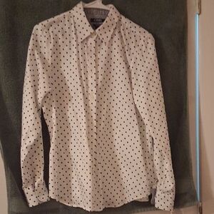 Chaps Polka Dot Blouse - White and Black